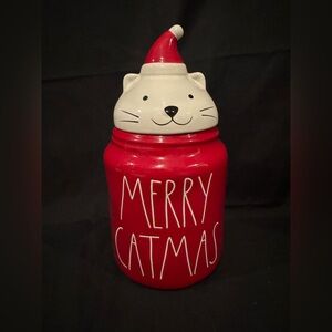 Red Merry Catmas  Treat Jar